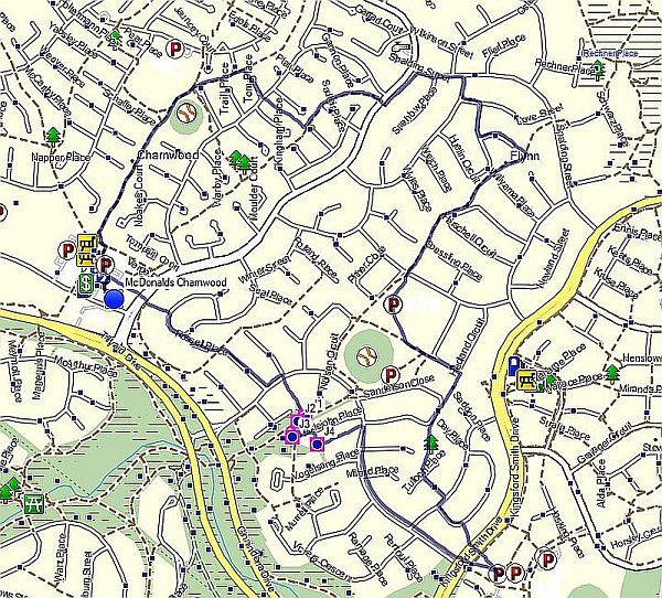 Map view of the walk